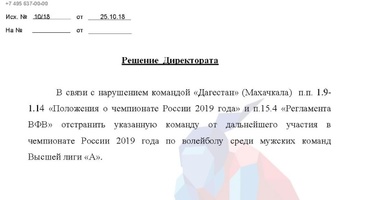 «Дагестан» отстранён от участия в чемпионате высшей лиге А